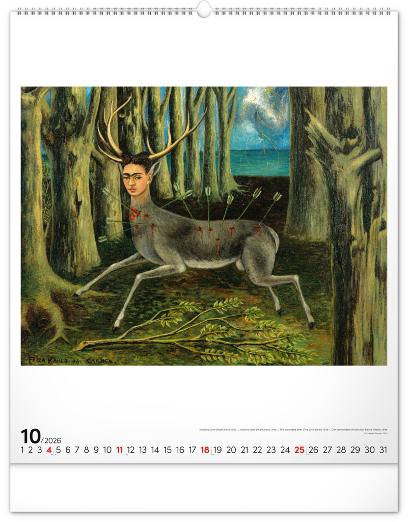 Frida Kahlo 2026 - nástěnný kalendář