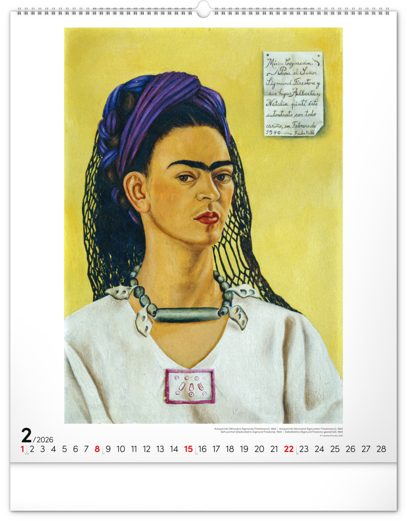 Frida Kahlo 2026 - nástěnný kalendář