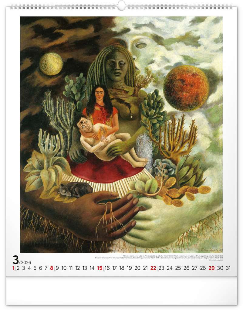 Frida Kahlo 2026 - nástěnný kalendář