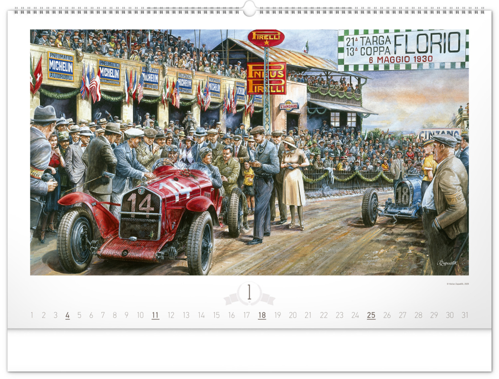 Oldtimers 2026 – nástěnný kalendář