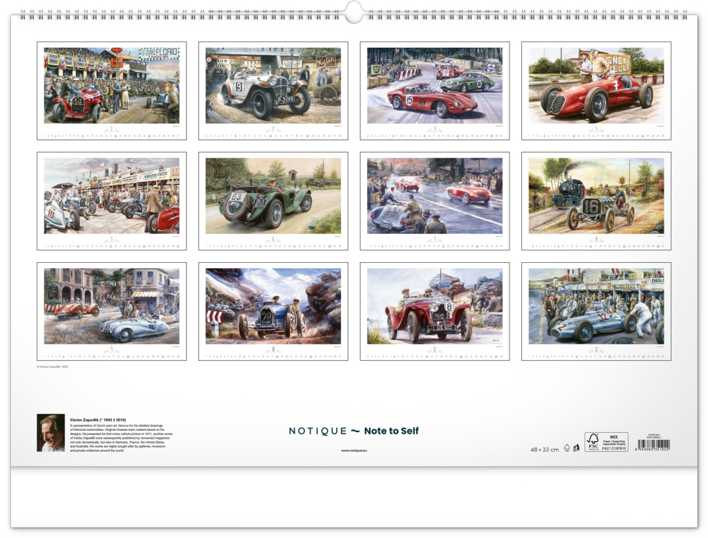Oldtimers 2026 – nástěnný kalendář