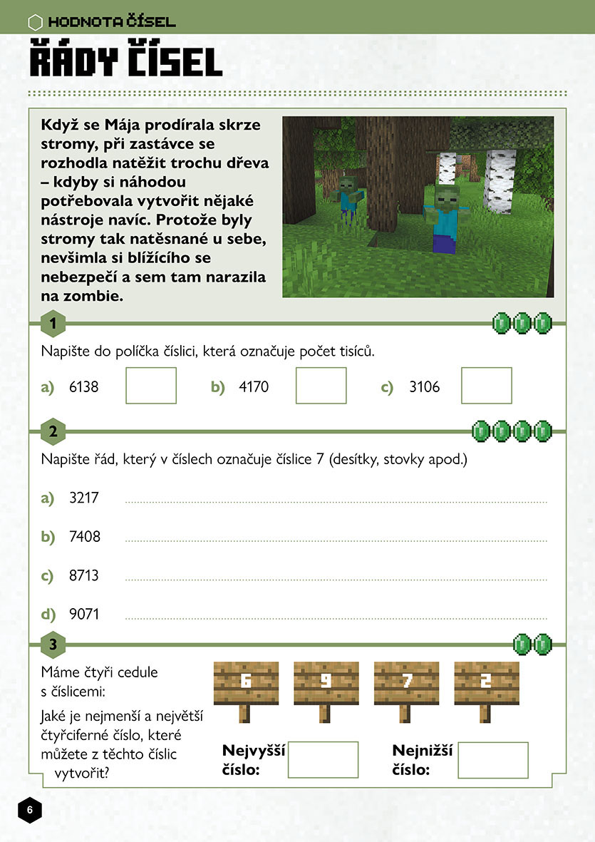 Minecraft - Matika pro minecrafťáky (8-9 let)
