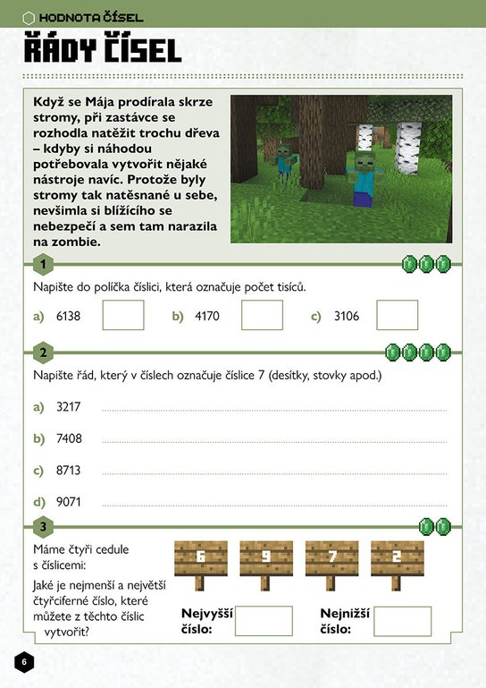 Minecraft - Matika pro minecrafťáky (8-9 let)