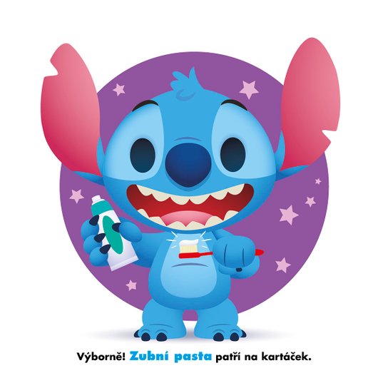 Stitch si čistí zoubky