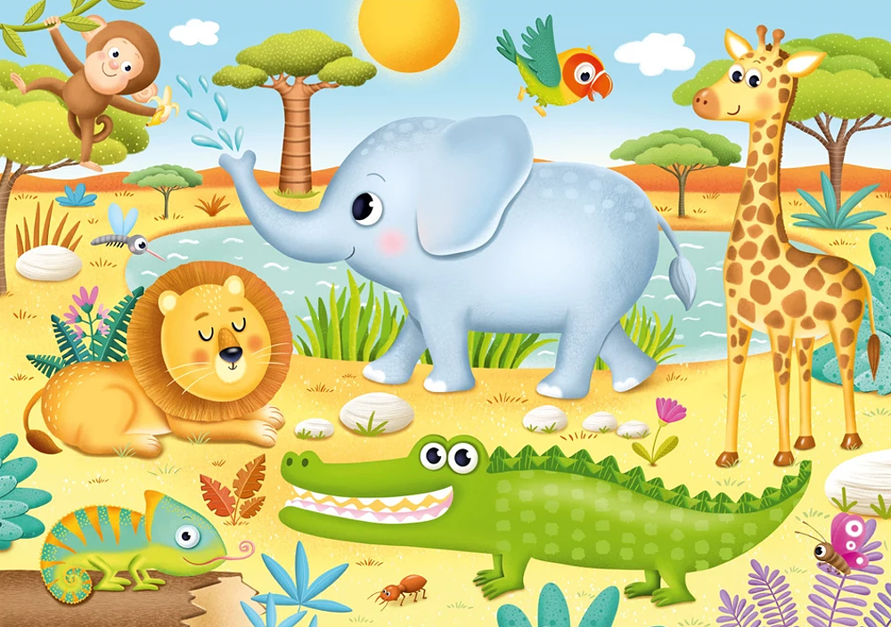 Puzzle 15 maxi Africká zvířátka