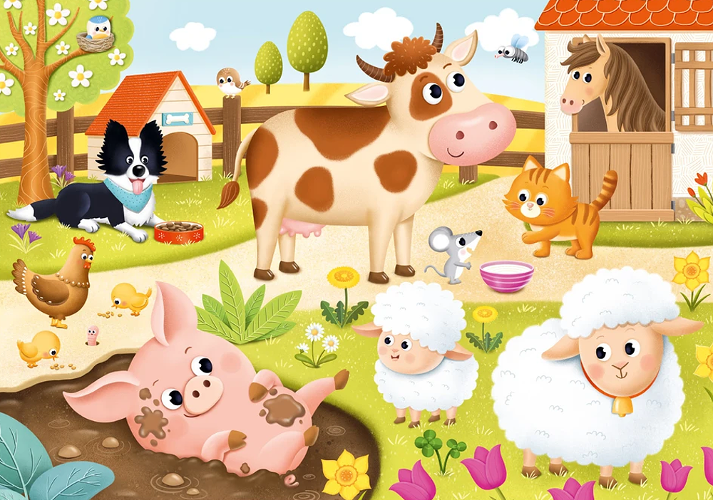 Puzzle 15 maxi Domácí zvířátka
