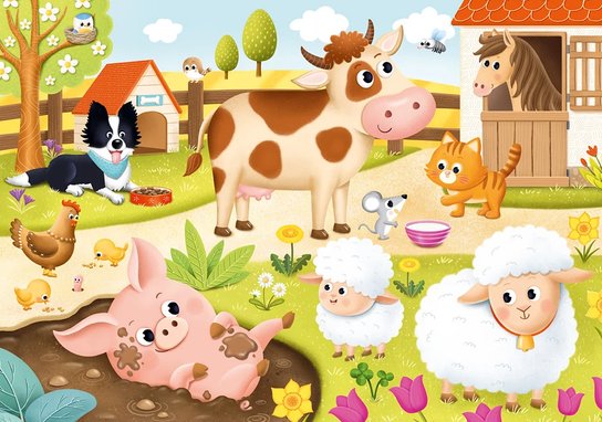 Puzzle 15 maxi Domácí zvířátka
