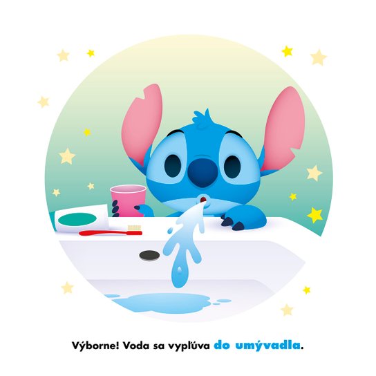 Stitch si čistí zúbky