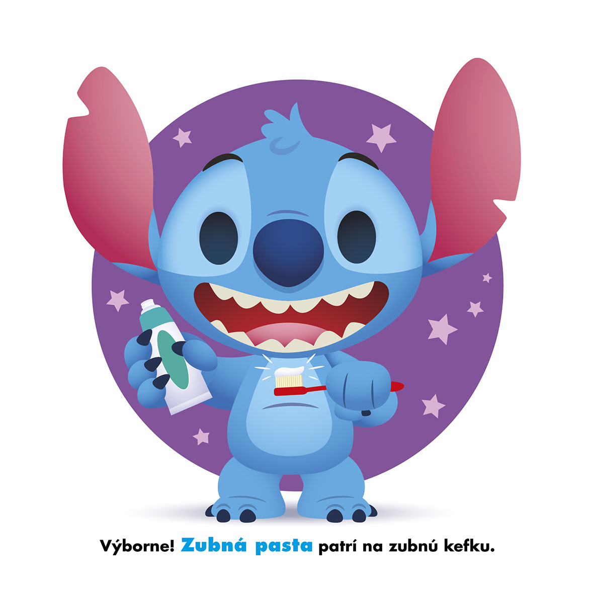 Stitch si čistí zúbky