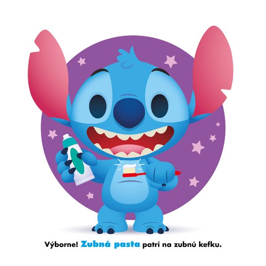 Stitch si čistí zúbky