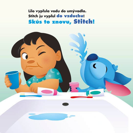 Stitch si čistí zúbky