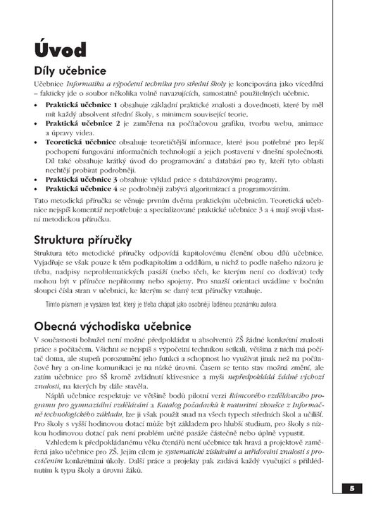 Informatika a výpočetní technika pro střední školy