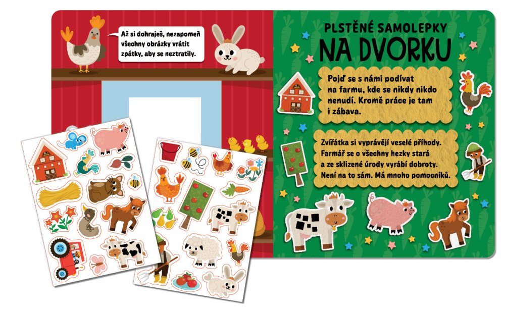Plstěné samolepky Na dvorku