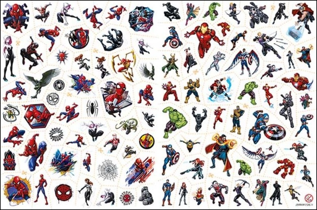 Omalovánky a 100 tetování Marvel