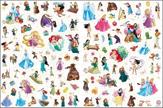 Omalovánky a 100 tetování Disney Princezny