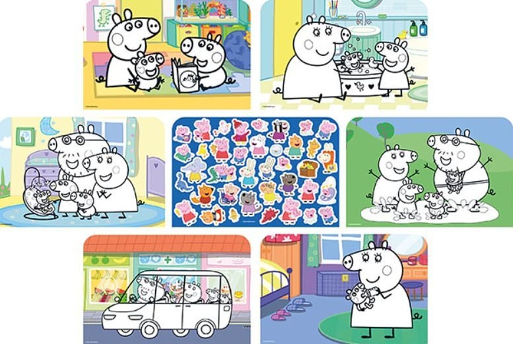 Kreslící set s pastelkami Prasátko Peppa