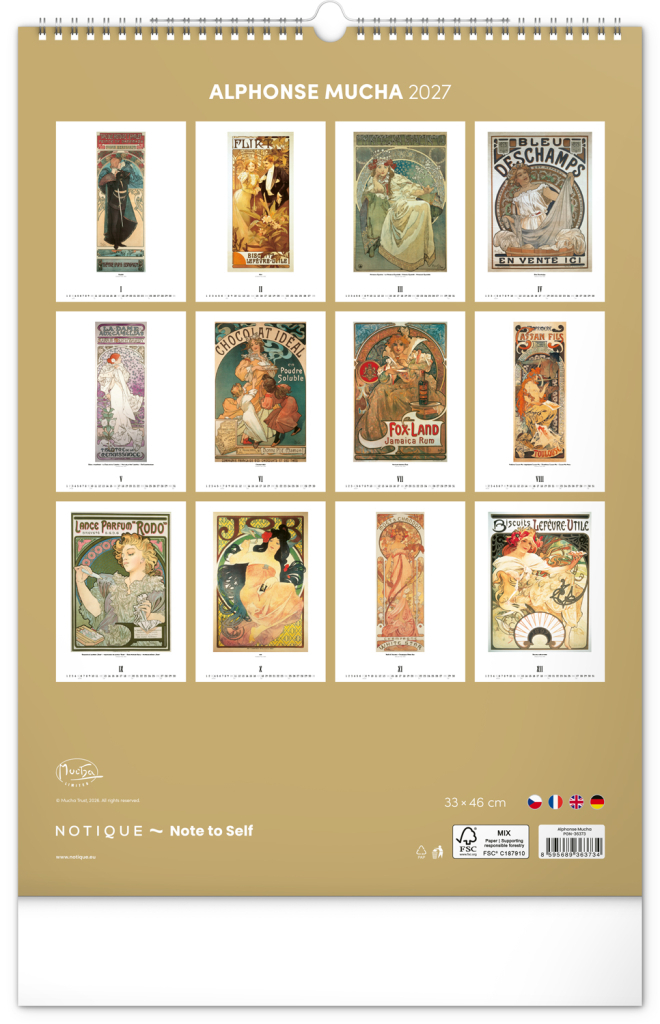 Alfons Mucha 2027 - nástěnný kalendář