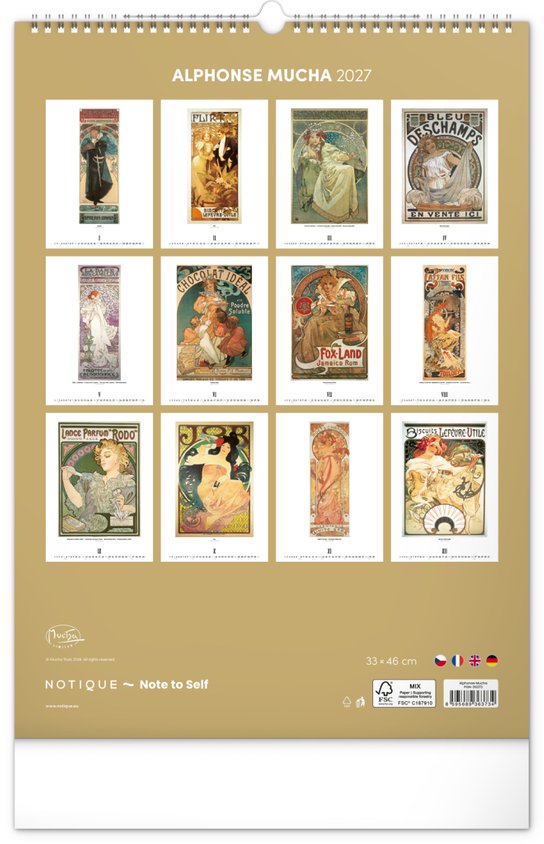 Alfons Mucha 2027 - nástěnný kalendář