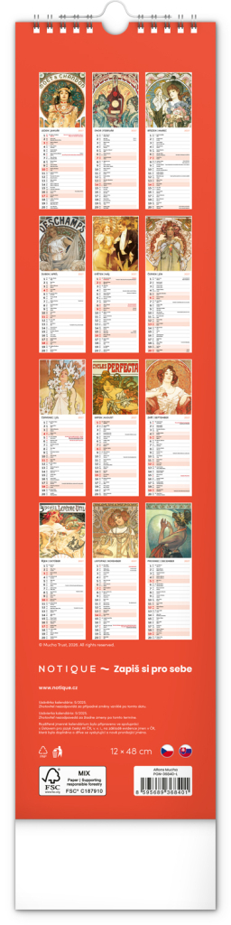 Alfons Mucha 2027 - nástěnný kalendář