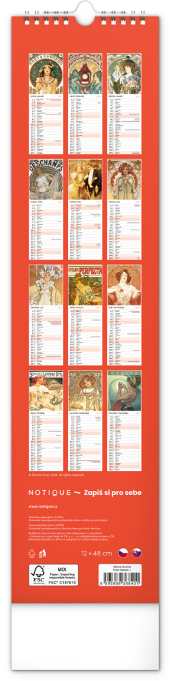 Alfons Mucha 2027 - nástěnný kalendář