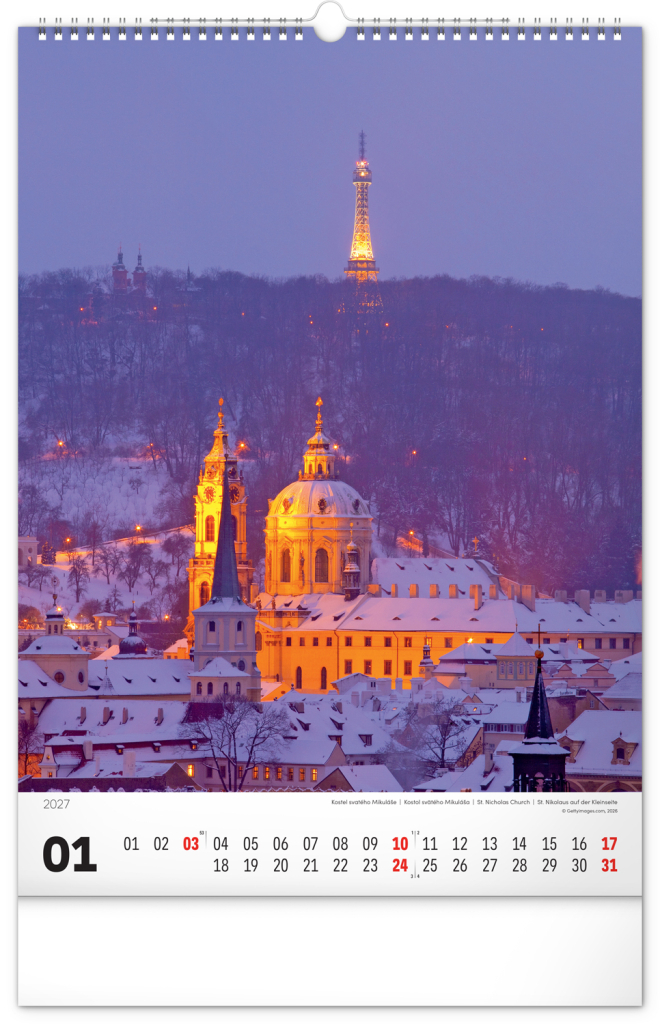 Praha 2027 - nástěnný kalendář