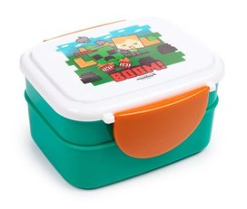 Svačinový box s příborem Minecraft SSS BOOM