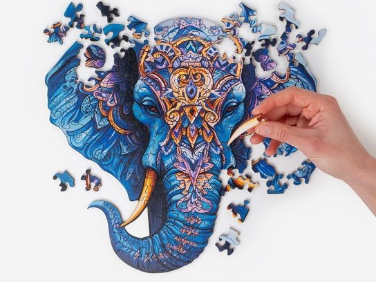 Dřevěné puzzle Slon