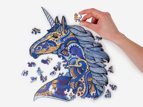 Dřevěné puzzle Jednorožec