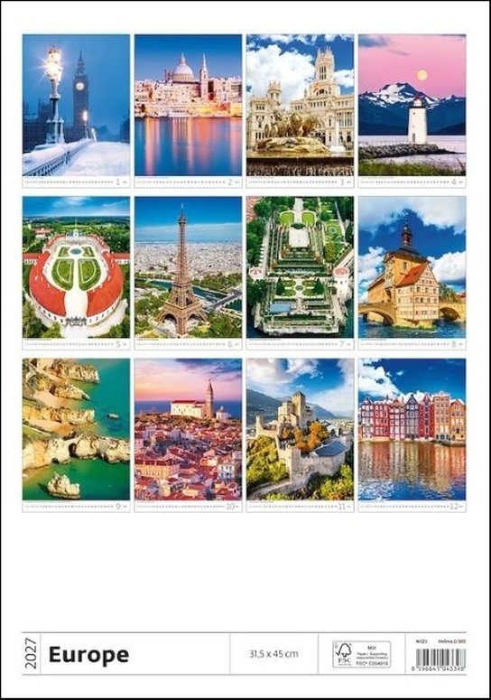 Europe 2027 - nástěnný kalendář