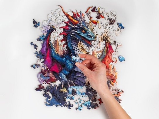 Dřevěné puzzle Drak