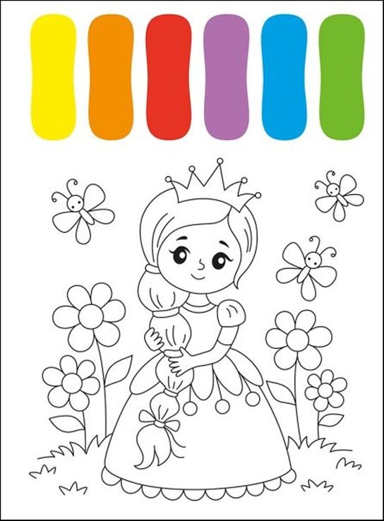 Vymaluj obrázky vodou Princezny