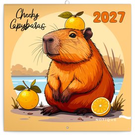 Poznámkový kalendář Rozverné kapybary 2027 - nástěnný kalendář
