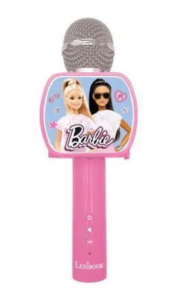 Lexibook bezdrátový karaoke mikrofon Barbie s držákem na telefon