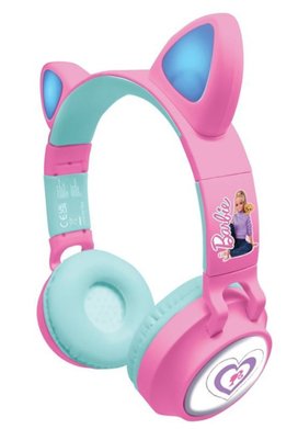 Lexibook 3D bezdrátová sluchátka Barbie s kočičími oušky a světelnými efekty