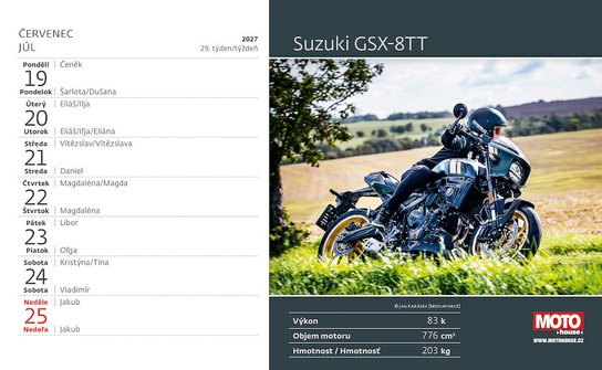 Motorky 2027 - stolní kalendář