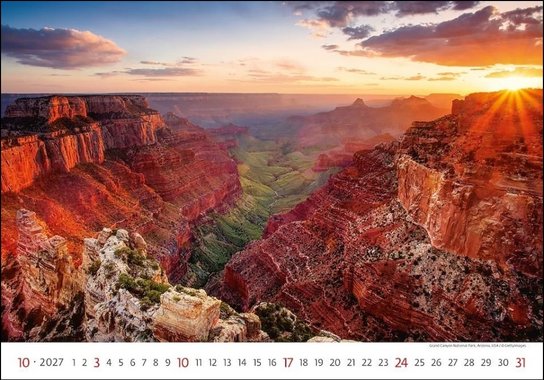 National Parks 2027 - nástěnný kalendář