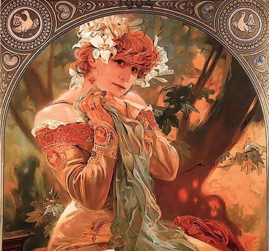 Alfons Mucha vázanka 2027 - nástěnný kalendář