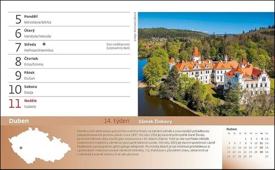 55 turistických nej Čech, Moravy a Slezska 2027 - stolní kalendář