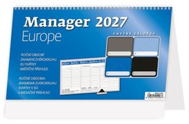 Plánovací kalendář Manager Europe 2027 - stolní kalendář