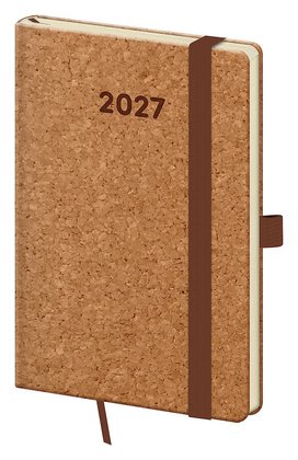 Kapesní diář 2027 A6 Cork s poutkem