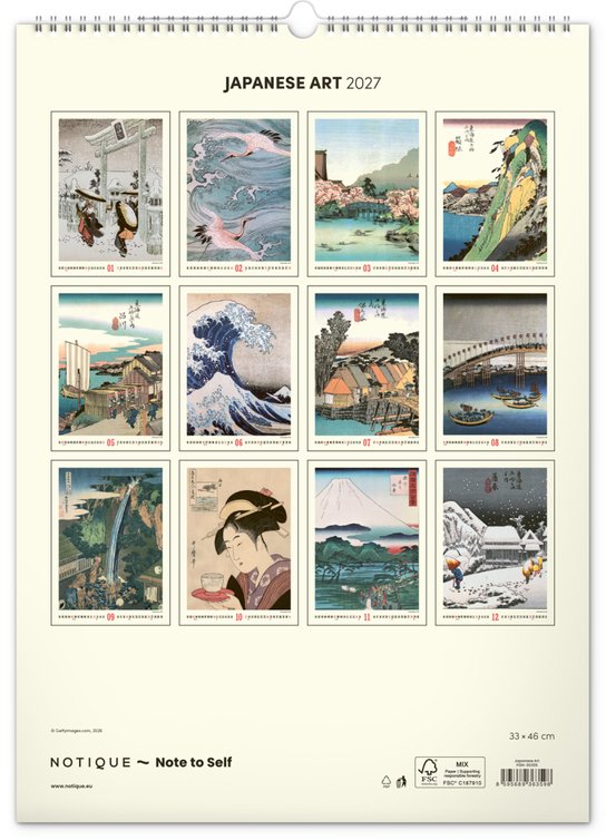 Vintage plakáty Japonské umění 2027 - nástěnný kalendář