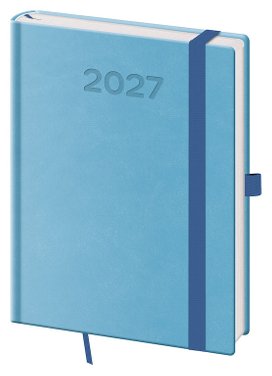 Týdenní diář 2027 B6 Print Pop světle modrý