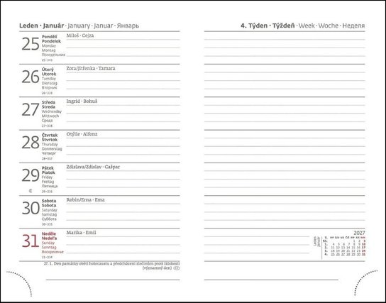 Kapesní diář 2027 A6 Print Pop světle modrý