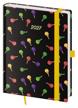Týdenní diář 2027 B6 Vario Lollipop s gumičkou