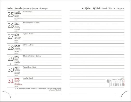 Kapesní diář 2027 A6 Vario Wildflowers s gumičkou