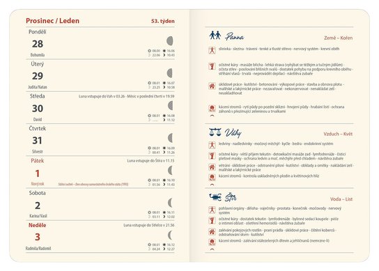 Týdenní diář 2027 B6 Lunární Luna s gumičkou
