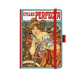 Notes A5 Premium Alfons Mucha 2027 tečky červený