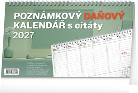 Poznámkový daňový kalendář s citáty 2027 - stolní kalendář