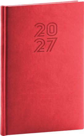 Týdenní diář Aprint 2027 červený