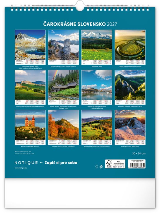 Čarokrásne Slovensko 2027 - nástenný kalendár